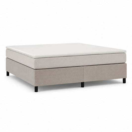 Lit coffre double avec matelas gris clair en polyester 160 x 200 cm